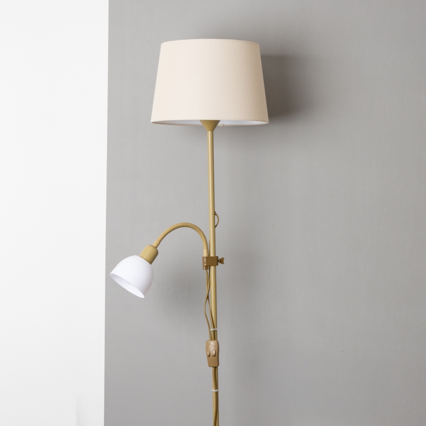 Brilagi - Vloerlamp CERIA 1xE27/100W/230V + 1xE14/25W goud/beige