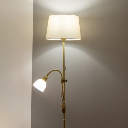 Brilagi - Vloerlamp CERIA 1xE27/100W/230V + 1xE14/25W goud/beige