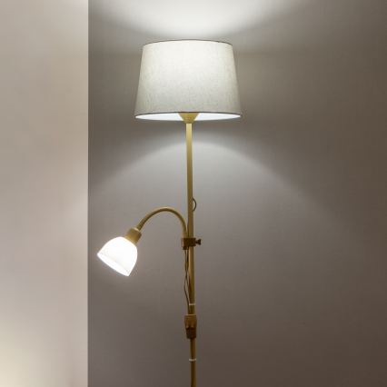Brilagi - Vloerlamp CERIA 1xE27/100W/230V + 1xE14/25W goud/grijs