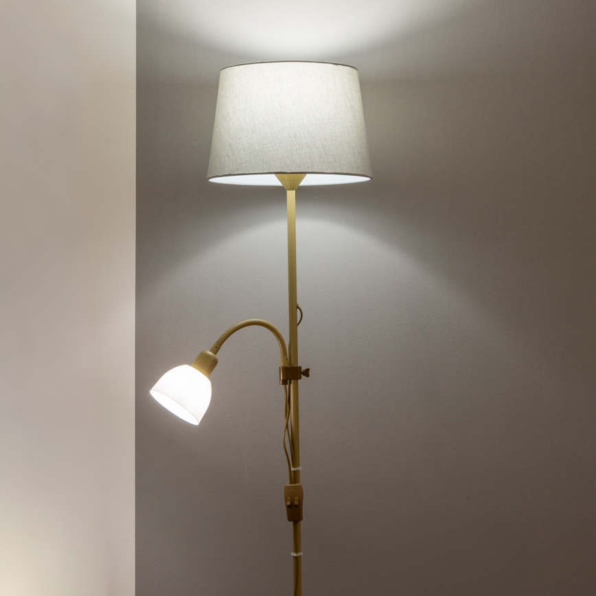 Brilagi - Vloerlamp CERIA 1xE27/100W/230V + 1xE14/25W goud/grijs