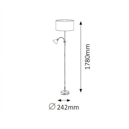 Brilagi - Vloerlamp CERIA 1xE27/100W/230V + 1xE14/25W goud/grijs