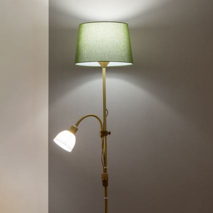 Brilagi - Vloerlamp CERIA 1xE27/100W/230V + 1xE14/25W goud/groen