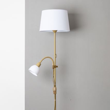 Brilagi - Vloerlamp CERIA 1xE27/100W/230V + 1xE14/25W goud/wit