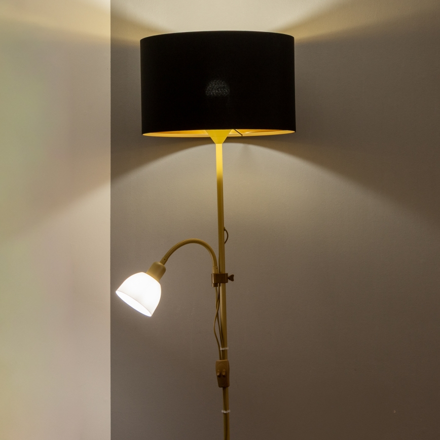 Brilagi - Vloerlamp CERIA 1xE27/100W/230V + 1xE14/25W goud/zwart