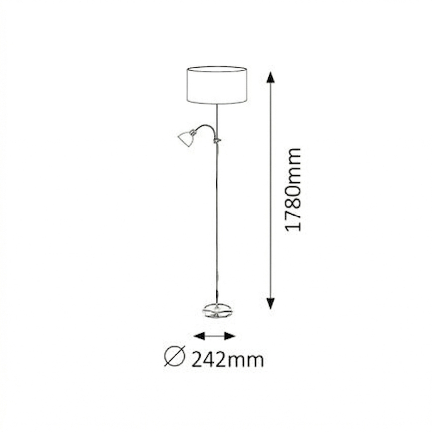 Brilagi - Vloerlamp CERIA 1xE27/100W/230V + 1xE14/25W mat chroom/beige
