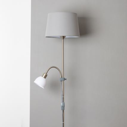 Brilagi - Vloerlamp CERIA 1xE27/100W/230V + 1xE14/25W mat chroom/grijs
