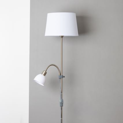 Brilagi - Vloerlamp CERIA 1xE27/100W/230V + 1xE14/25W mat chroom/wit