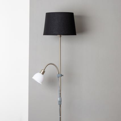 Brilagi - Vloerlamp CERIA 1xE27/100W/230V + 1xE14/25W mat chroom/zwart