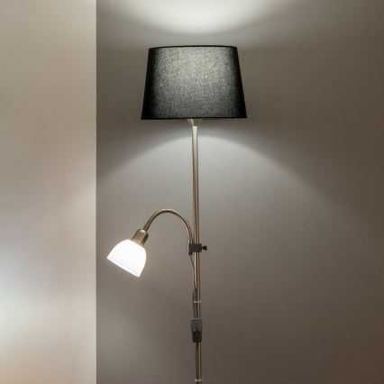 Brilagi - Vloerlamp CERIA 1xE27/100W/230V + 1xE14/25W mat chroom/zwart