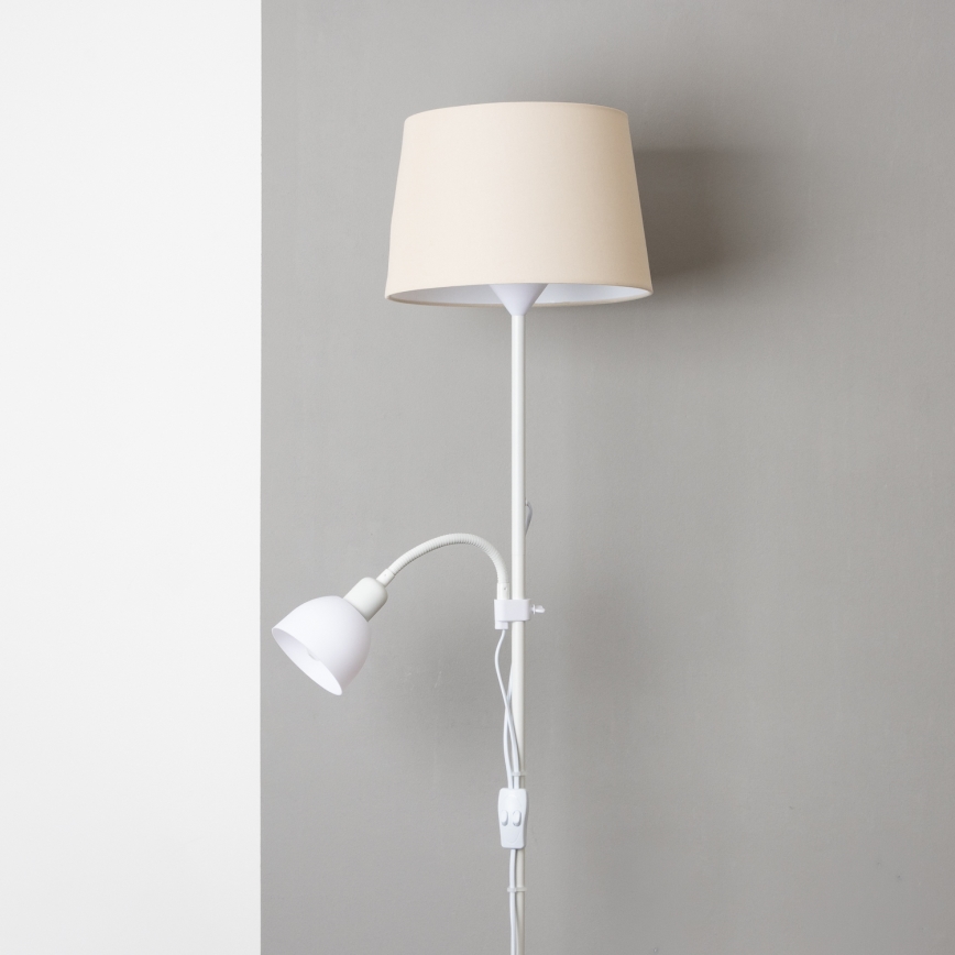 Brilagi - Vloerlamp CERIA 1xE27/100W/230V + 1xE14/25W wit/beige