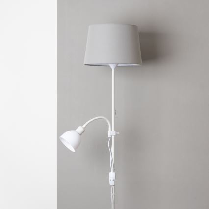 Brilagi - Vloerlamp CERIA 1xE27/100W/230V + 1xE14/25W wit/grijs