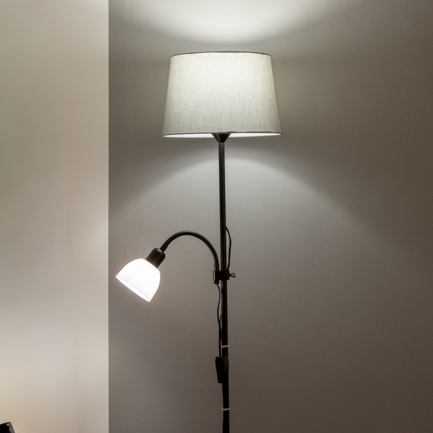 Brilagi - Vloerlamp CERIA 1xE27/100W/230V + 1xE14/25W zwart/grijs