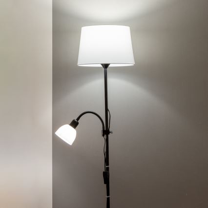 Brilagi - Vloerlamp CERIA 1xE27/100W/230V + 1xE14/25W zwart/wit