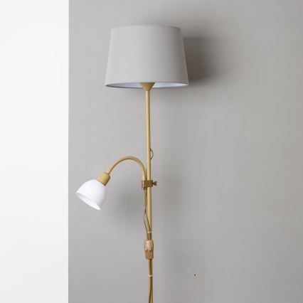 Brilagi - Vloerlamp CERIA 2-in-1 1xE27/100W/230V + 1xE14/25W goud/grijs