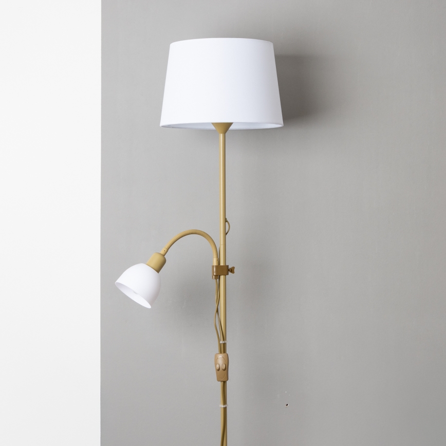 Brilagi - Vloerlamp CERIA 2-in-1 1xE27/100W/230V + 1xE14/25W goud/wit