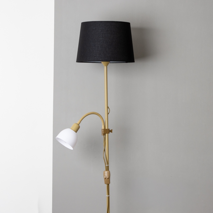 Brilagi - Vloerlamp CERIA 2-in-1 1xE27/100W/230V + 1xE14/25W goud/zwart