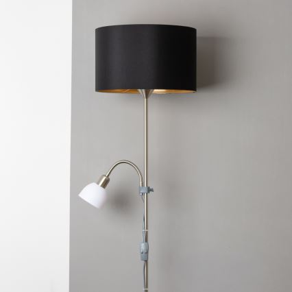 Brilagi - Vloerlamp CERIA 2-in-1 1xE27/100W/230V + 1xE14/25W mat chroom/zwart