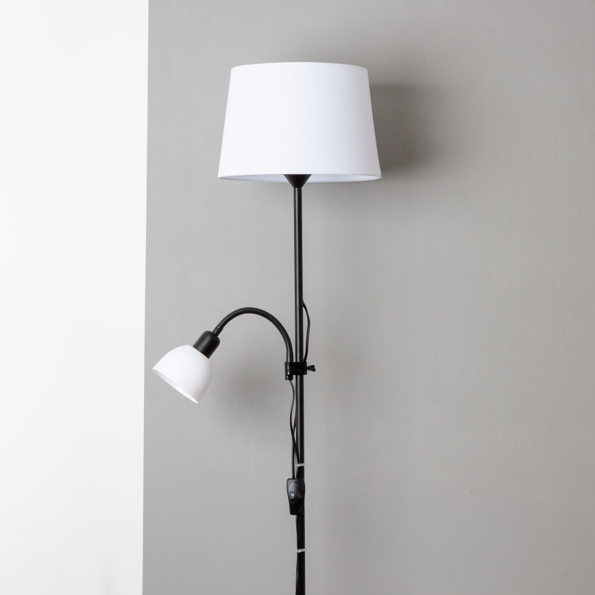 Brilagi - Vloerlamp CERIA 2-in-1 1xE27/100W/230V + 1xE14/25W zwart/wit