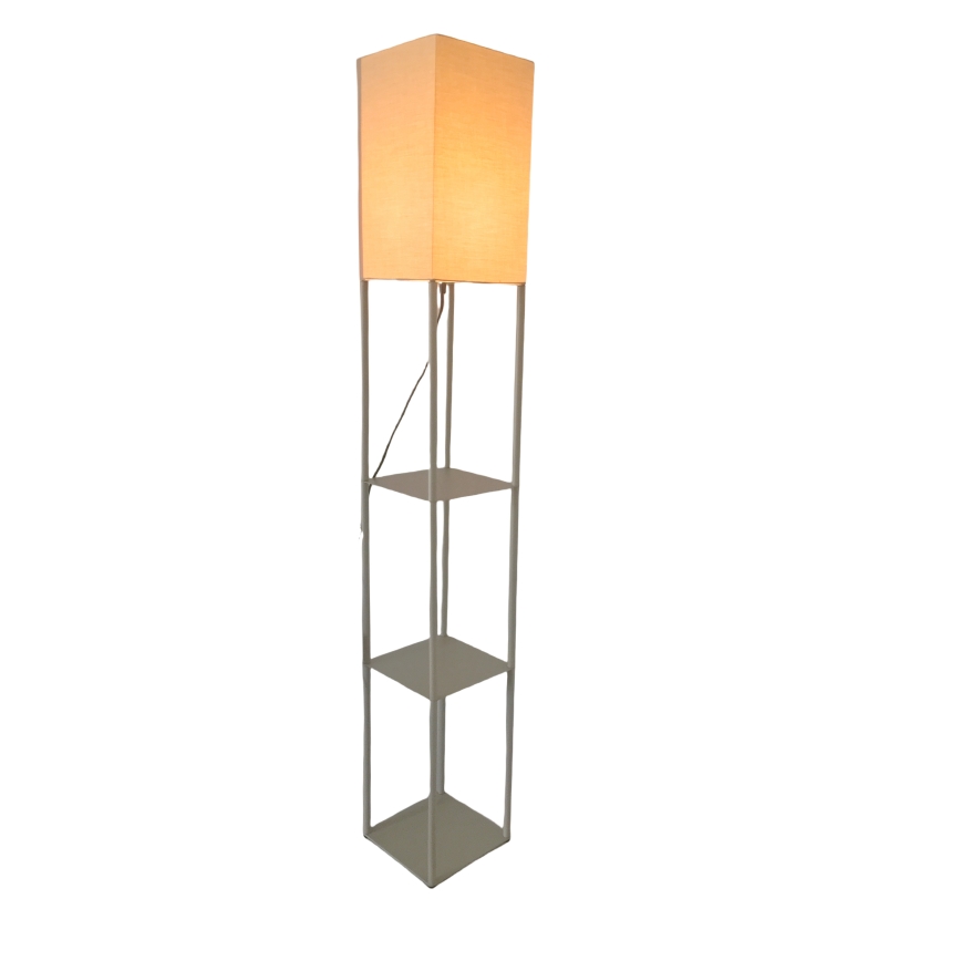Brilagi - Vloerlamp met planken GRADUS 1xE27/40W/230V 150 cm grijs/beige