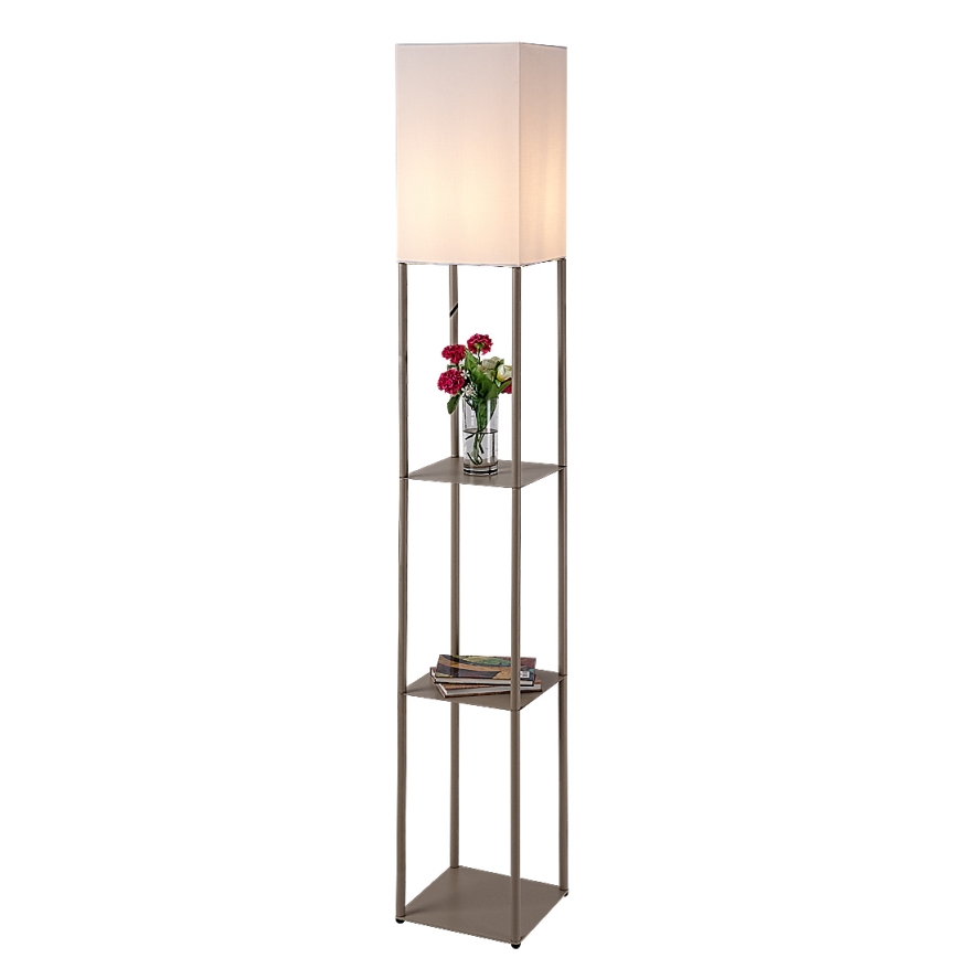 Brilagi - Vloerlamp met planken GRADUS 1xE27/40W/230V 150 cm grijs/beige