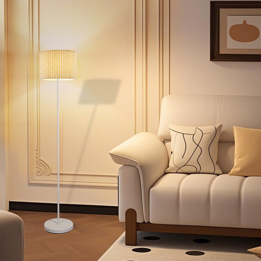 Brilagi - Vloerlamp NORDIC WAVE 1xE27/15W/230V linnen/wit