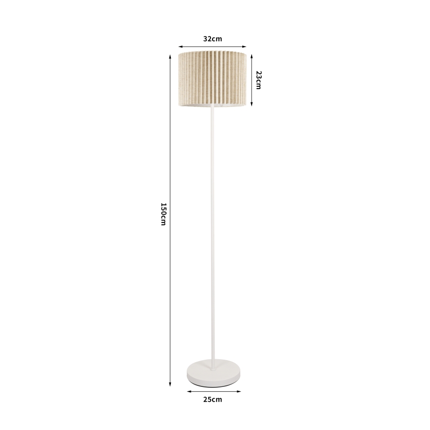 Brilagi - Vloerlamp NORDIC WAVE 1xE27/15W/230V linnen/wit
