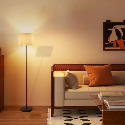 Brilagi - Vloerlamp NORDIC WAVE 1xE27/15W/230V linnen/zwart