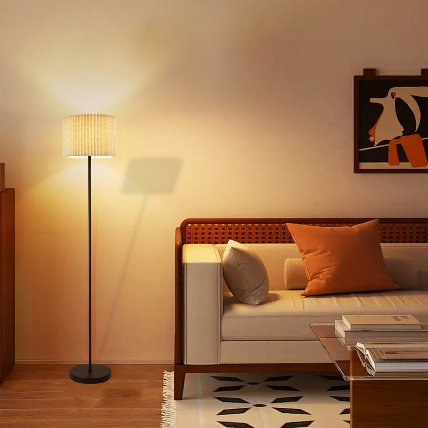 Brilagi - Vloerlamp NORDIC WAVE 1xE27/15W/230V linnen/zwart