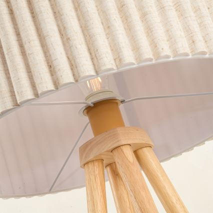 Brilagi - Vloerlamp NORDIC WAVE 1xE27/15W/230V rubberhout/linnen