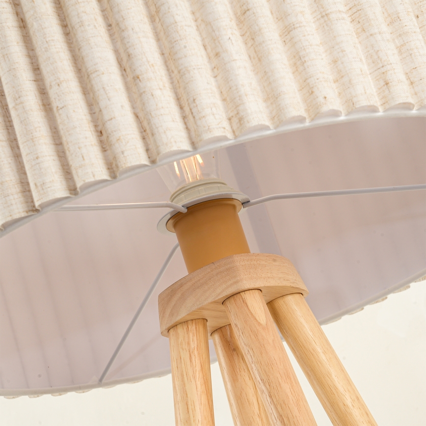 Brilagi - Vloerlamp NORDIC WAVE 1xE27/15W/230V rubberhout/linnen