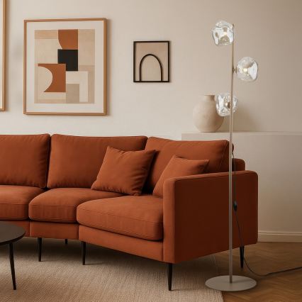 Brilagi - Vloerlamp VULCANO 3xG9/8W/230V beige/rookbeige beige