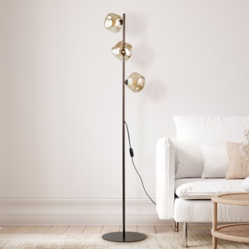Brilagi - Vloerlamp VULCANO 3xG9/8W/230V brons/rookbeige