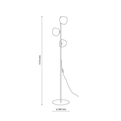 Brilagi - Vloerlamp VULCANO 3xG9/8W/230V brons/rookbeige