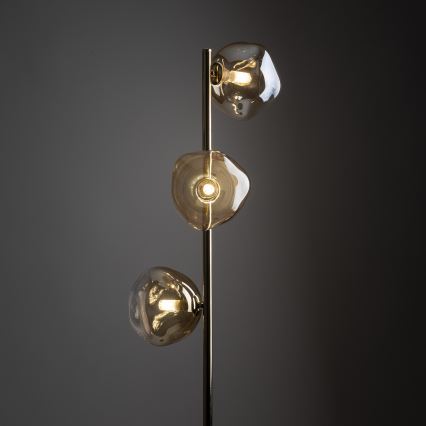 Brilagi - Vloerlamp VULCANO 3xG9/8W/230V goud/rookbeige