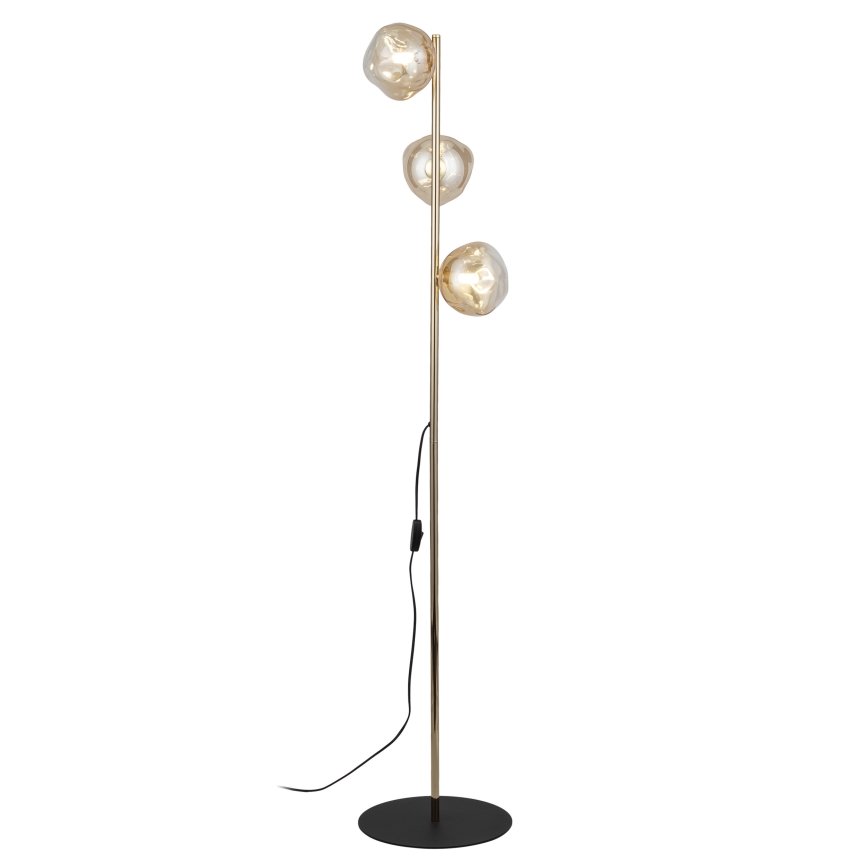 Brilagi - Vloerlamp VULCANO 3xG9/8W/230V goud/rookbeige