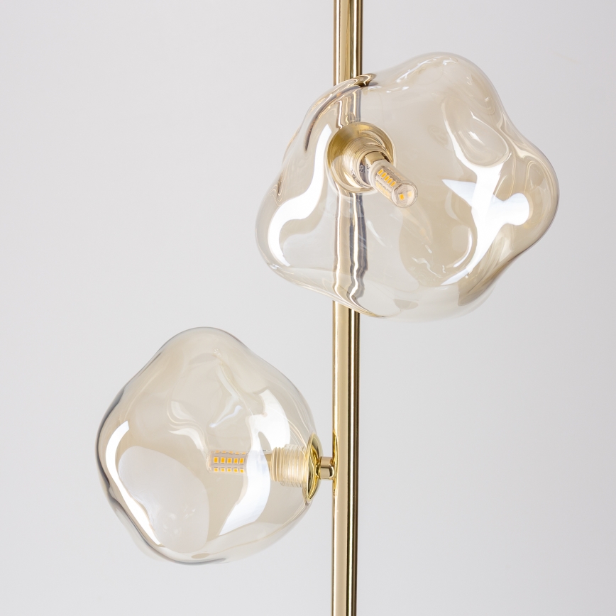 Brilagi - Vloerlamp VULCANO 3xG9/8W/230V goud/rookbeige