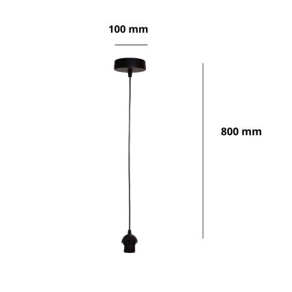 Brilagi - Voedingssnoer PARTY 1xE27/60W/230V Ø 10 cm zwart