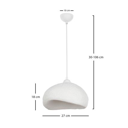 Brilagi - WABI SABI hanglamp aan kabel 1xE27/40W/230V Ø 32 cm wit