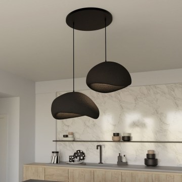 Brilagi - WABI SABI hanglamp aan kabel, 2x E27/40W/230V, Ø 60 cm, zwart