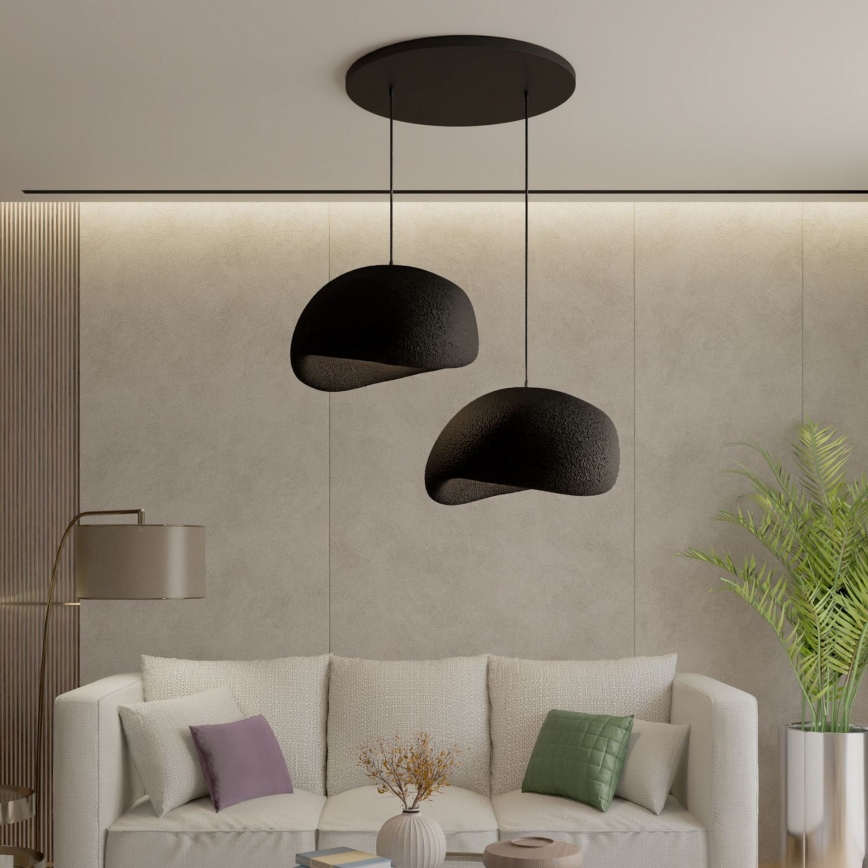 Brilagi - WABI SABI hanglamp aan kabel, 2x E27/40W/230V, Ø 60 cm, zwart