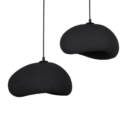 Brilagi - WABI SABI hanglamp aan kabel, 2x E27/40W/230V, Ø 60 cm, zwart