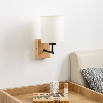 Brilagi - Wandlamp 1xE27/25W/230V eiken/zwart/crème
