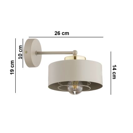 Brilagi - Wandlamp 1xE27/60W/230V beige/goud