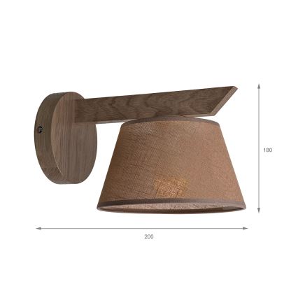 Brilagi - Wandlamp ANTHONY 1xE14/40W/230V eiken/bruin