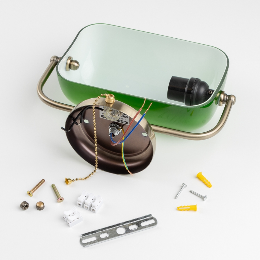 Brilagi - Wandlamp BANK OFFICE 1xE27/60W/230V messing/groen