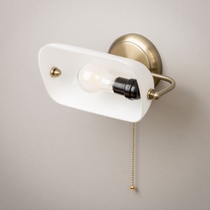 Brilagi - Wandlamp BANK OFFICE 1xE27/60W/230V messing/wit