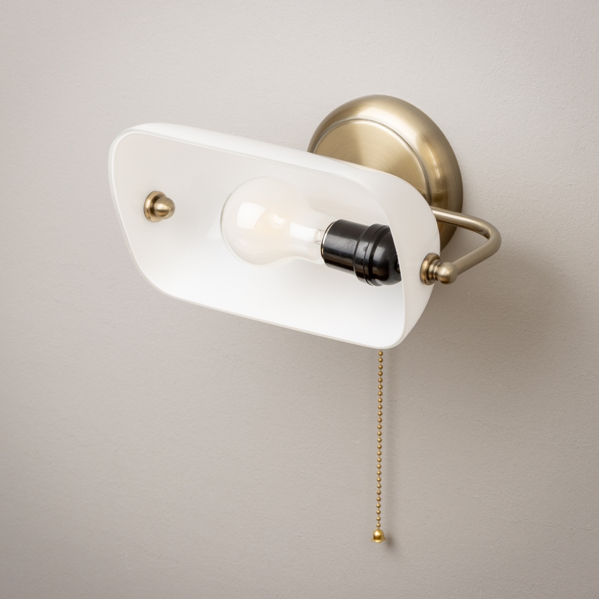 Brilagi - Wandlamp BANK OFFICE 1xE27/60W/230V messing/wit