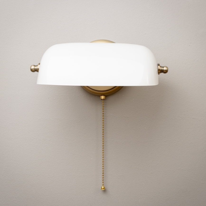 Brilagi - Wandlamp BANK OFFICE 1xE27/60W/230V messing/wit