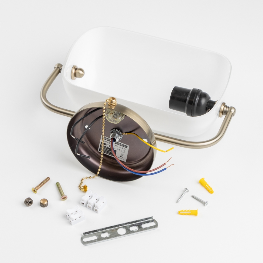 Brilagi - Wandlamp BANK OFFICE 1xE27/60W/230V messing/wit