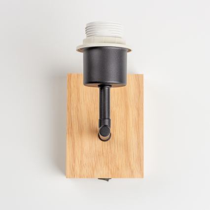 Brilagi - Kinderwandlamp BOBO WOOD 1xE27/25W/230V eik/zwart/wit/roze/feeën